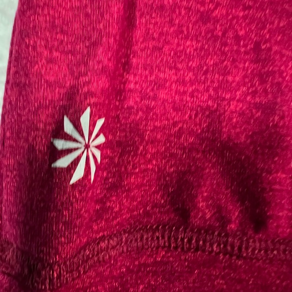 Athleta Saturnalia Short Sleeve Athletic T Shirt Fitted Stretch burgundy XXS - Picture 3 of 6